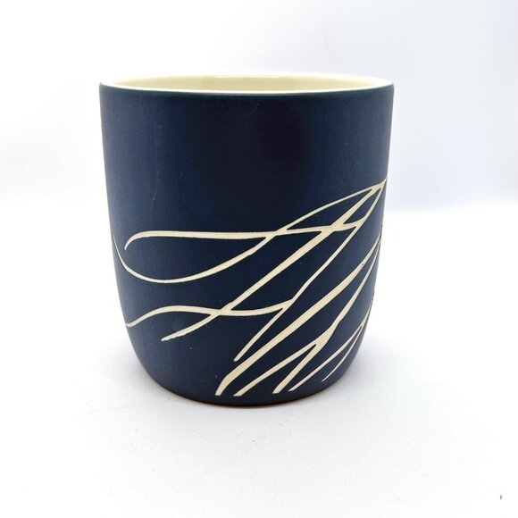 Starbucks Anniversary 2016 Mug with Mermaid wink etched Ceramic Navy blue - Picture 2 of 7